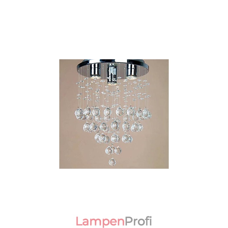 3-flammige Deckenleuchte aus Kristall