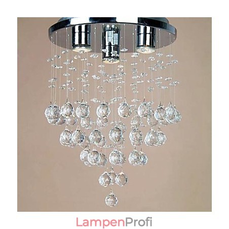 3-flammige Deckenleuchte aus Kristall