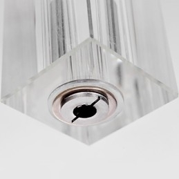 Moderne zeitgenössische Insel Kristall Chrom Metall Pendelleuchte