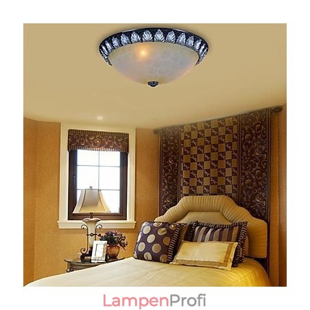 Deckenleuchte Muster Glas Harz Silber Carving Europäischen Klassischen