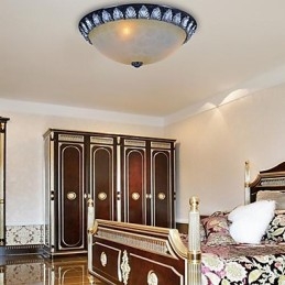 Deckenleuchte Muster Glas Harz Silber Carving Europäischen Klassischen