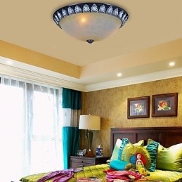 Deckenleuchte Muster Glas Harz Silber Carving Europäischen Klassischen