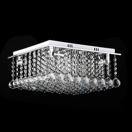 Moderne zeitgenössische Kristall galvanisierte Metall Flush Mount