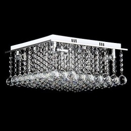 Moderne zeitgenössische Kristall galvanisierte Metall Flush Mount