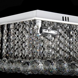 Moderne zeitgenössische Kristall galvanisierte Metall Flush Mount