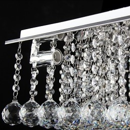 Moderne zeitgenössische Kristall galvanisierte Metall Flush Mount
