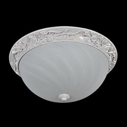 Weiße Deckenleuchte aus Glas und Harz, schnitzend, europäisch, klassisch