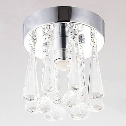 1-flammige, halbbündige Deckenleuchte aus Kristall