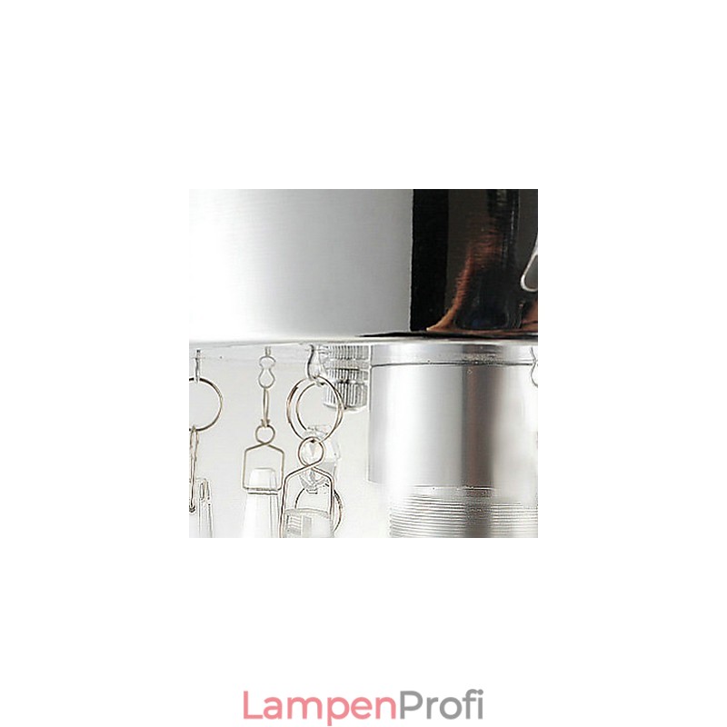 1-flammige, halbbündige Deckenleuchte aus Kristall