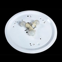 Weiße Deckenleuchte aus Glas und Harz, schnitzend, europäisch, klassisch