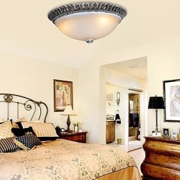 Dunkelbraune Unterputzleuchte aus Glas und Harz, Muster, Schnitzerei, europäischer Klassiker