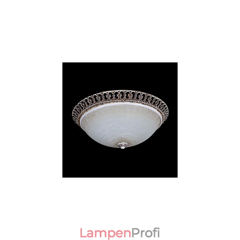 Dunkelbraune Unterputzleuchte aus Glas und Harz, Muster, Schnitzerei, europäischer Klassiker