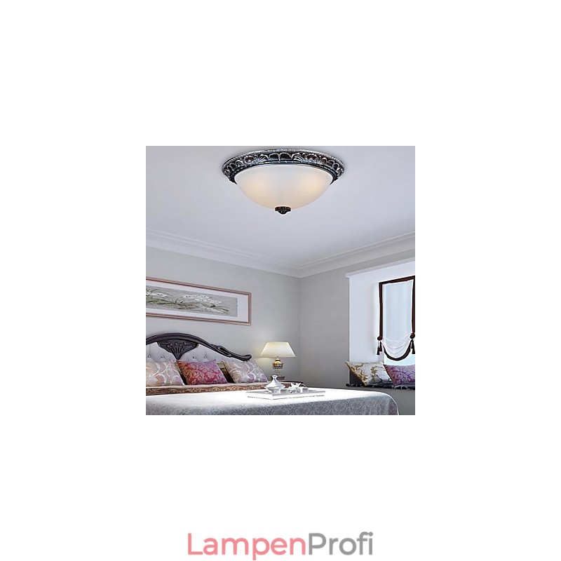 Deckenleuchte Glas Harz Silber Carving Retro Europäischen Klassischen