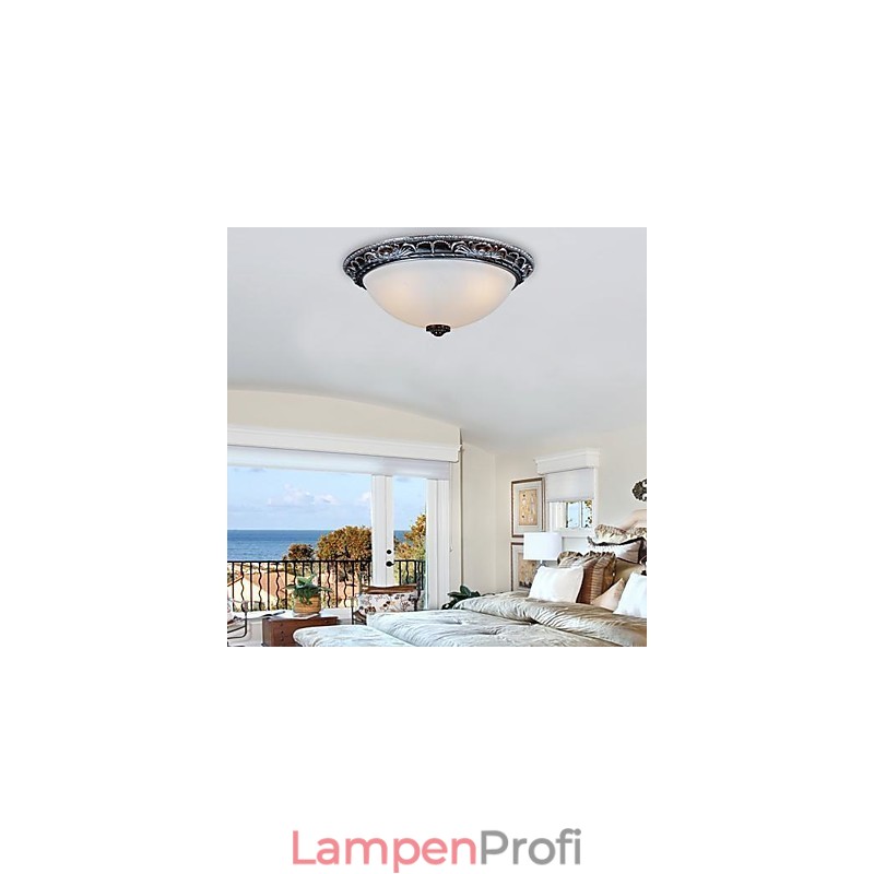 Deckenleuchte Glas Harz Silber Carving Retro Europäischen Klassischen