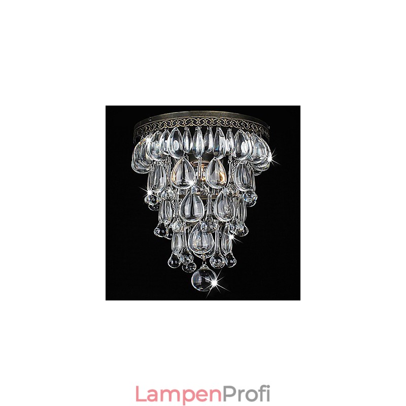 Kristall Deckenleuchte 1 Licht Vintage Eisen Galvanisierung