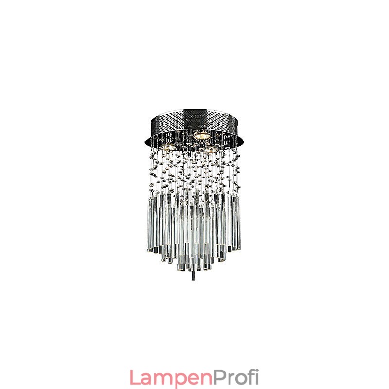 Moderne zeitgenössische Kristall galvanisierte Metall Flush Mount