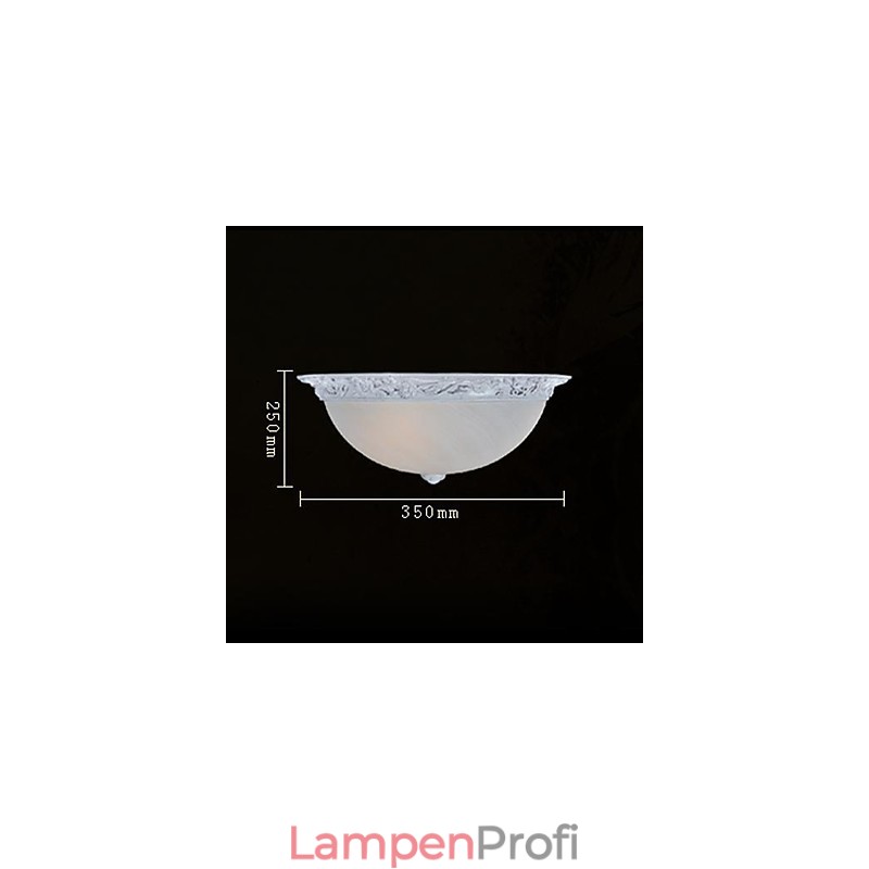 Weiße Deckenleuchte aus Glas und Harz, schnitzend, europäisch, klassisch