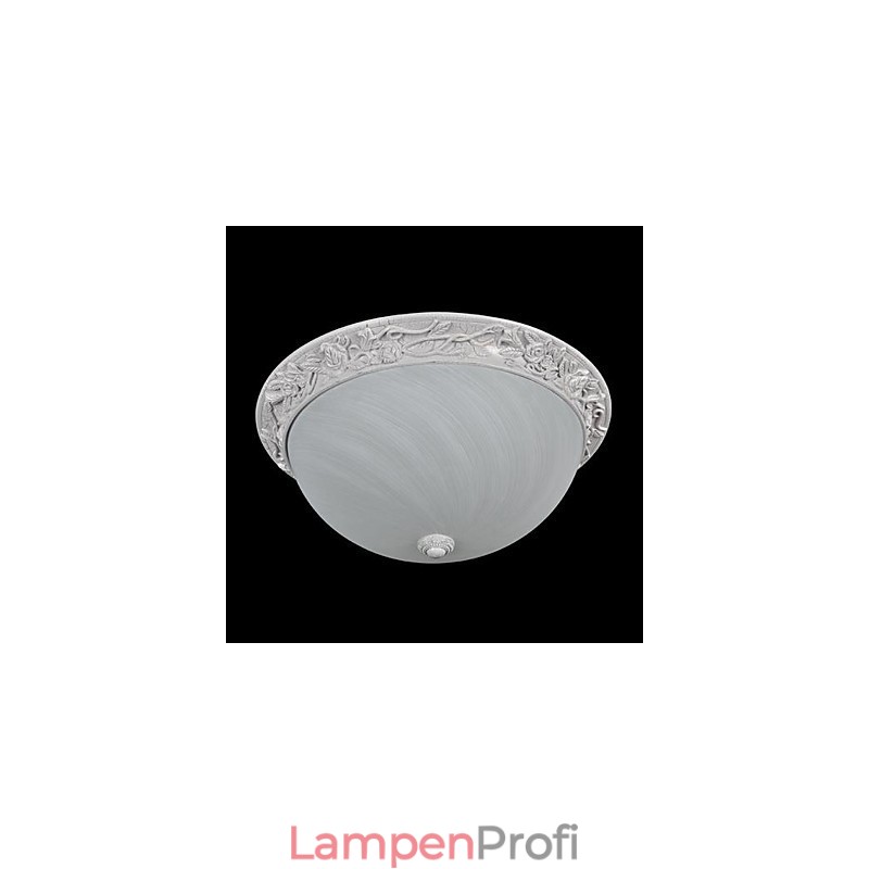 Weiße Deckenleuchte aus Glas und Harz, schnitzend, europäisch, klassisch