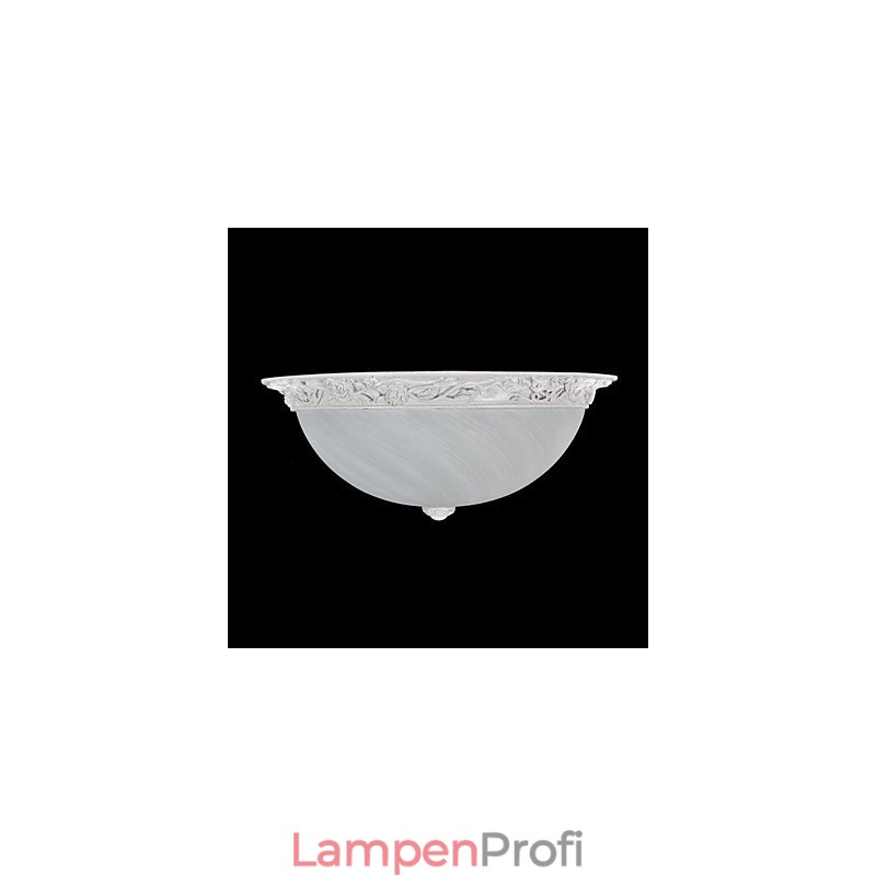 Weiße Deckenleuchte aus Glas und Harz, schnitzend, europäisch, klassisch