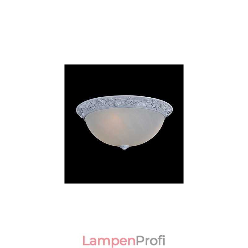 Weiße Deckenleuchte aus Glas und Harz, schnitzend, europäisch, klassisch