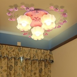 Kreative Lampe Lampe Vertraglich Ländlichen Süße Rosa Rose 3 Absorbieren Kuppel Licht