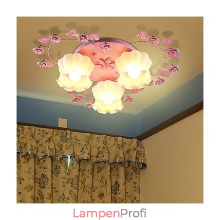 Kreative Lampe Lampe Vertraglich Ländlichen Süße Rosa Rose 3 Absorbieren Kuppel Licht