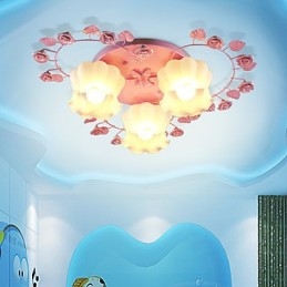 Kreative Lampe Lampe Vertraglich Ländlichen Süße Rosa Rose 3 Absorbieren Kuppel Licht