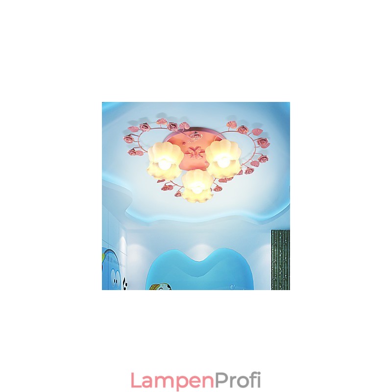 Kreative Lampe Lampe Vertraglich Ländlichen Süße Rosa Rose 3 Absorbieren Kuppel Licht