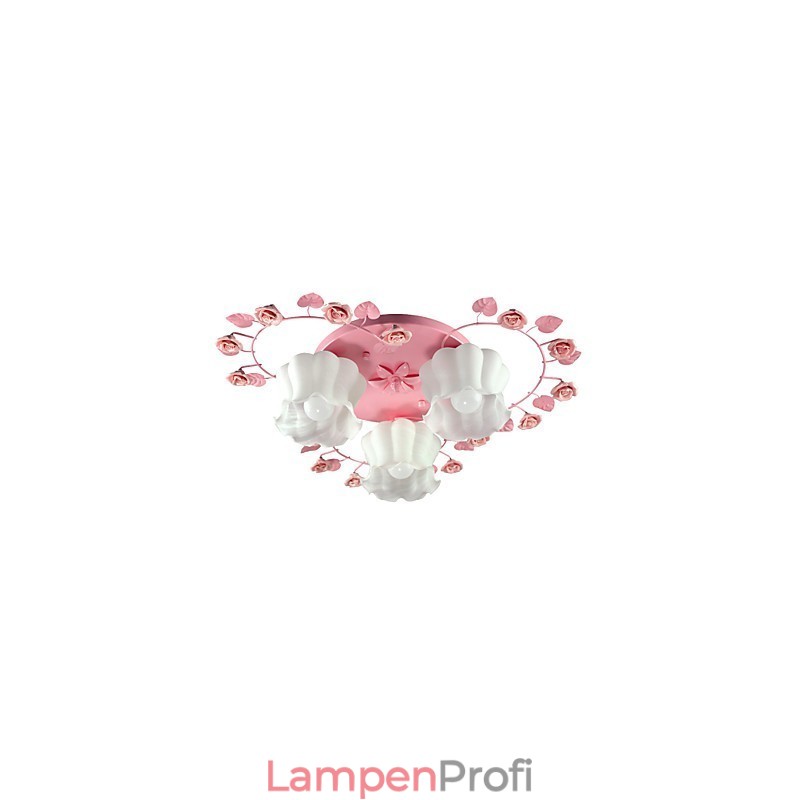 Kreative Lampe Lampe Vertraglich Ländlichen Süße Rosa Rose 3 Absorbieren Kuppel Licht