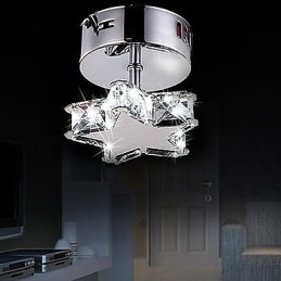 Moderne zeitgenössische Kristall-Metall-Unterputzleuchte