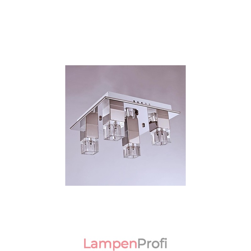 Deckenleuchten 4 Licht Kristall Künstlerische Edelstahlbeschichtung