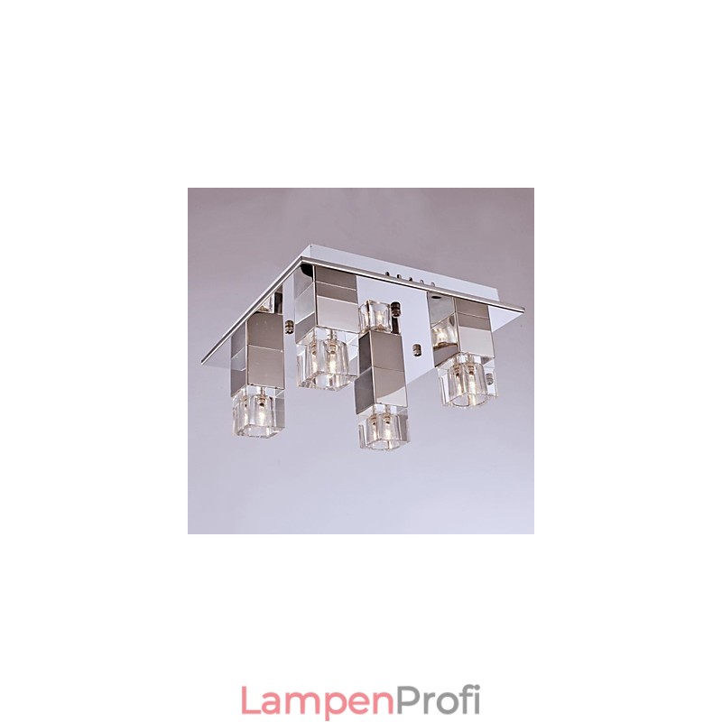 Deckenleuchten 4 Licht Kristall Künstlerische Edelstahlbeschichtung