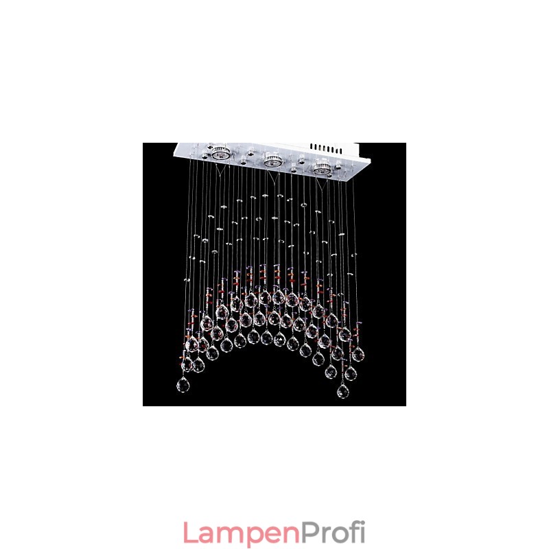 5 Lichter Klares Licht Edelstahl K9 Kristall Kronleuchter