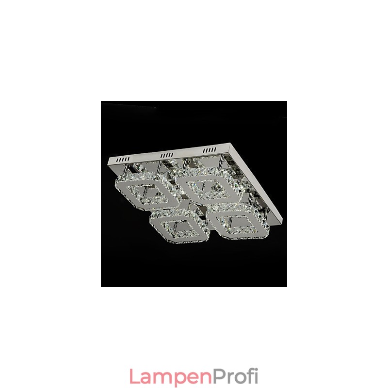 Moderne zeitgenössische Kristall Chrom Metall Unterputz