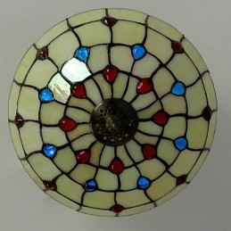 30*19 CM Europa Typ Stil Schmiedeeisen Pnd Schwanz Auf Halb Kuppel Licht Farbige Glas Sitzen Lampe