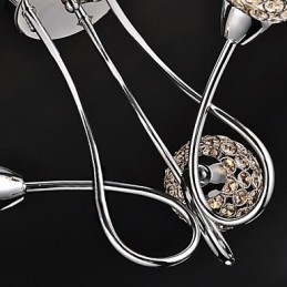 Moderne zeitgenössische traditionelle klassische Kristall galvanisierte Metall Pendelleuchte Unterputz