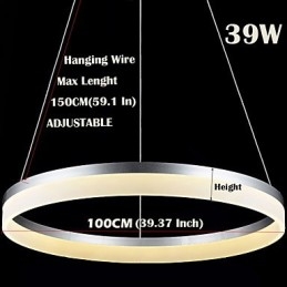 Runde Pendelleuchte Moderne Acryllampen Beleuchtung Luxuriöse Einzelring-Deckenleuchten