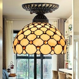 Europäische ländliche kreative Kunst Buntglas absorbieren Kuppellampe Licht