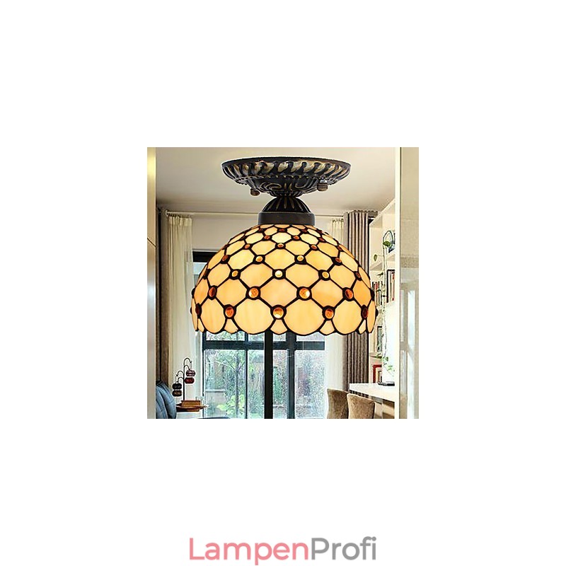 Europäische ländliche kreative Kunst Buntglas absorbieren Kuppellampe Licht