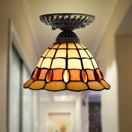 Europäische ländliche kreative Kunst Buntglas absorbieren Kuppellampe Licht