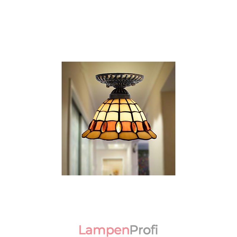 Europäische ländliche kreative Kunst Buntglas absorbieren Kuppellampe Licht