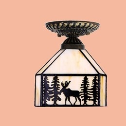 Weihnachten europäischen ländlichen kreative Kunst Buntglas absorbieren Kuppel Lampe Licht