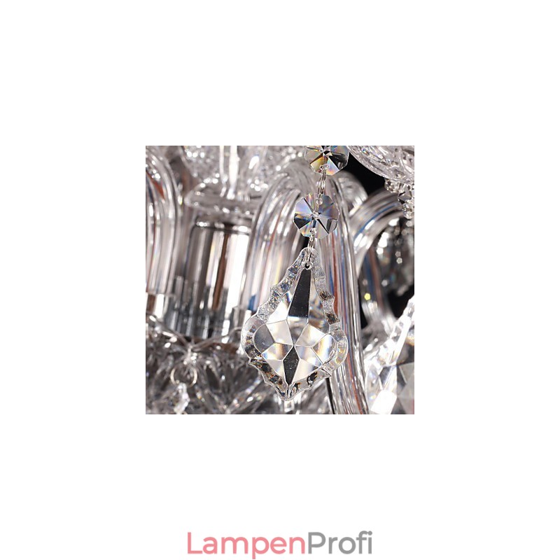 Kronleuchter Kristall Luxus Modern Living 8 Lichter mit Stoffschirm