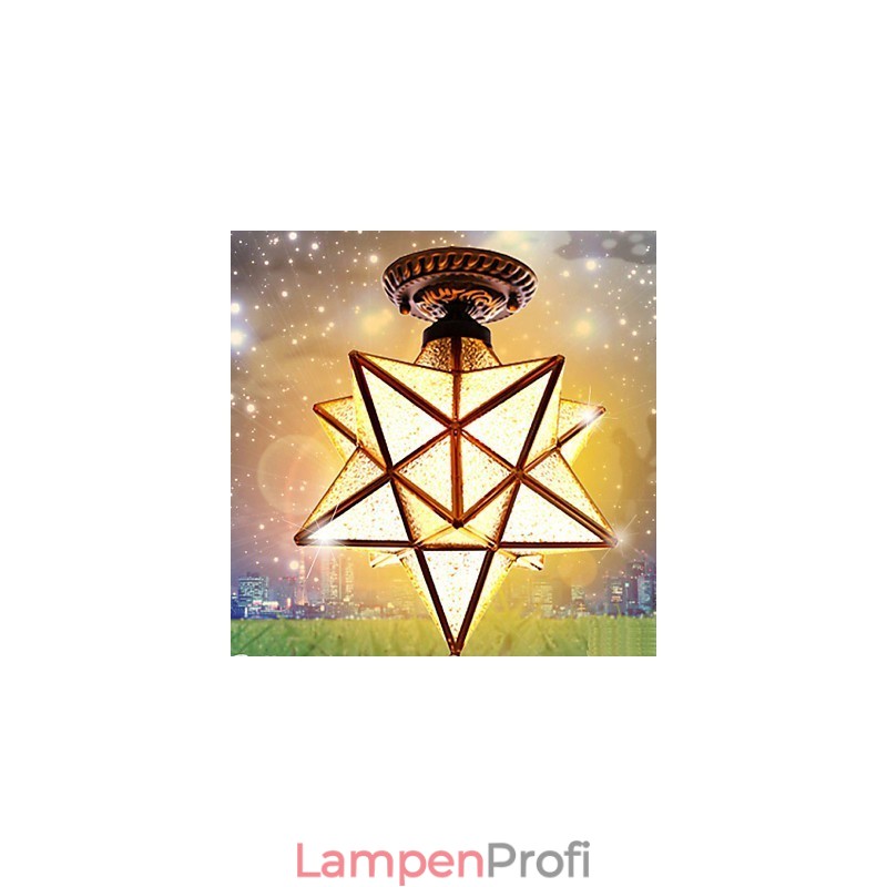 Europäische ländliche kreative Kunst Buntglassterne, um das Licht der Kuppellampe zu absorbieren