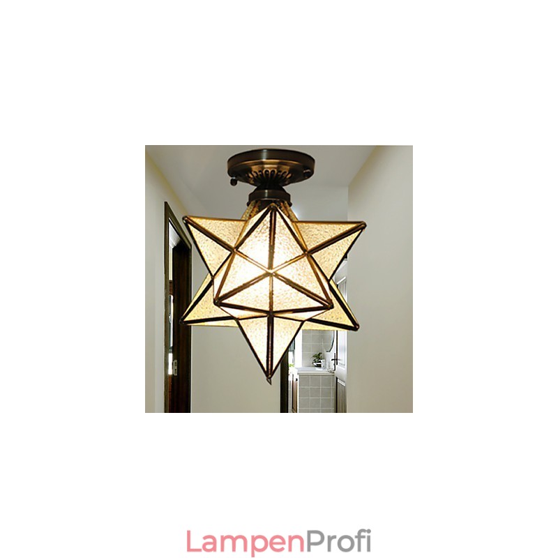 Europäische ländliche kreative Kunst Buntglassterne, um das Licht der Kuppellampe zu absorbieren