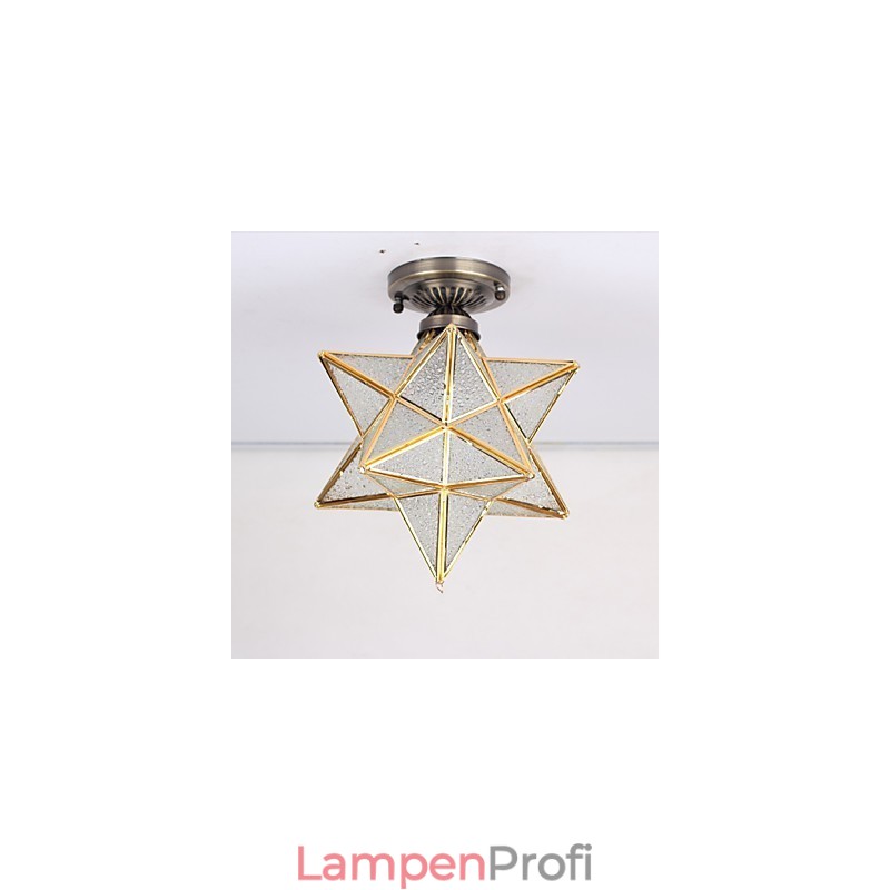 Europäische ländliche kreative Kunst Buntglassterne, um das Licht der Kuppellampe zu absorbieren