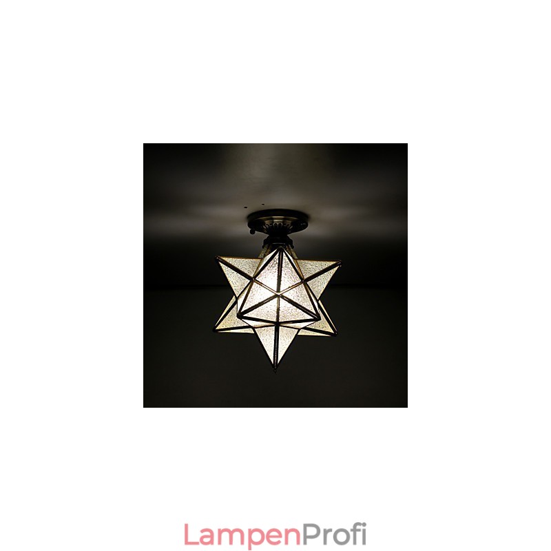 Europäische ländliche kreative Kunst Buntglassterne, um das Licht der Kuppellampe zu absorbieren