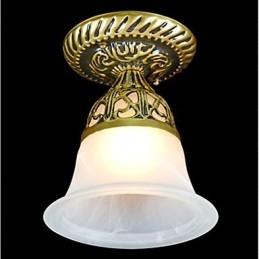 Bronze Deckenleuchte Moiré Glas Europäischer Klassiker