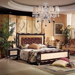 Kronleuchter Kristall Luxus Modern Living 8 Lichter mit Stoffschirm