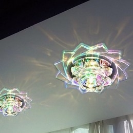 20*8,5 CM Mini Kristall Deckenleuchte Spotlight 3W Kreative Lampe Leuchtstoffröhre Bunte Farbe Quadratische Kuppel Licht